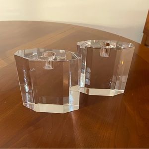 Orrefors Contemporary Crystal Candlesticks